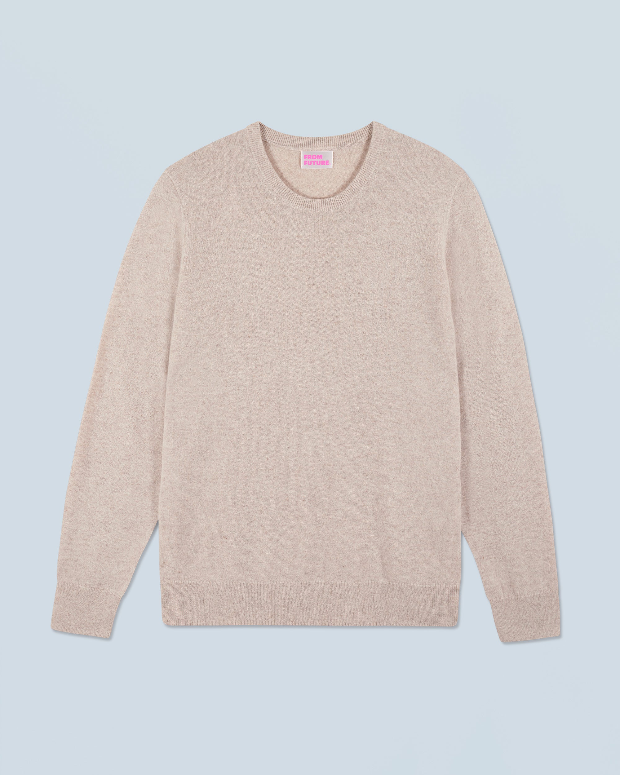 BEIGE MOULINE / NEW / QTY : 31 / Pull Col Rond Basique - Beige Mouline