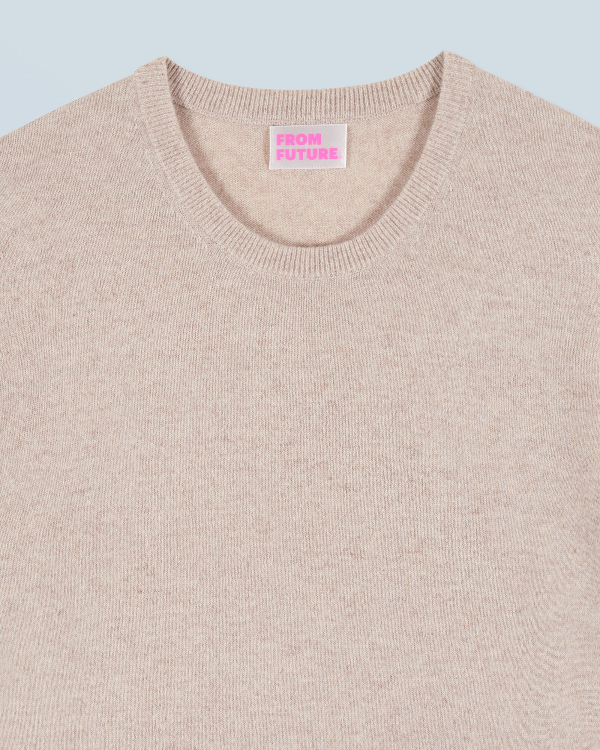 Pull à col rond en cachemire - Beige