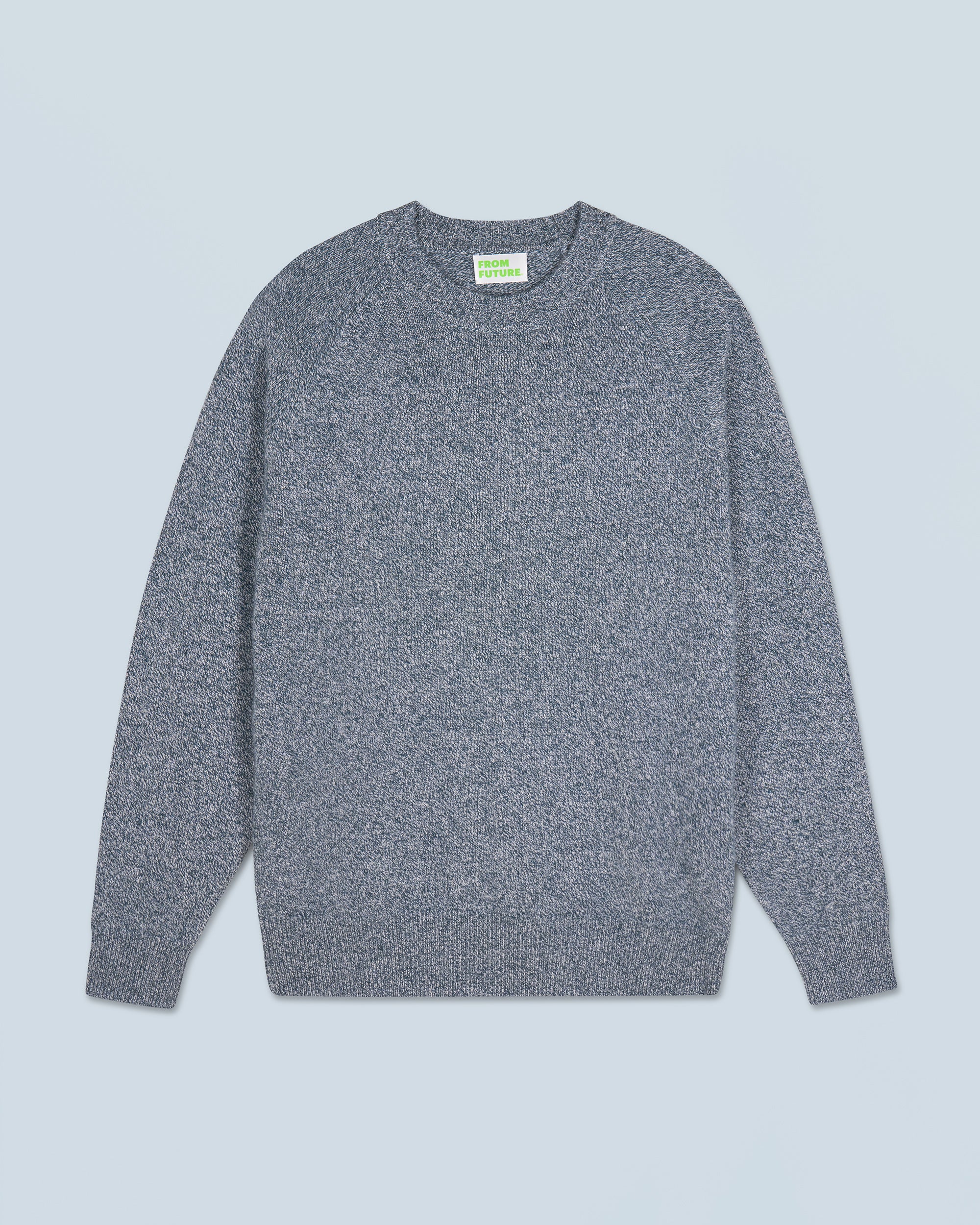 MOONLIGHT BLUE MOULINE / NEW / QTY : 15 / Pull Col Rond Raglan - Moonlight Blue Mouline