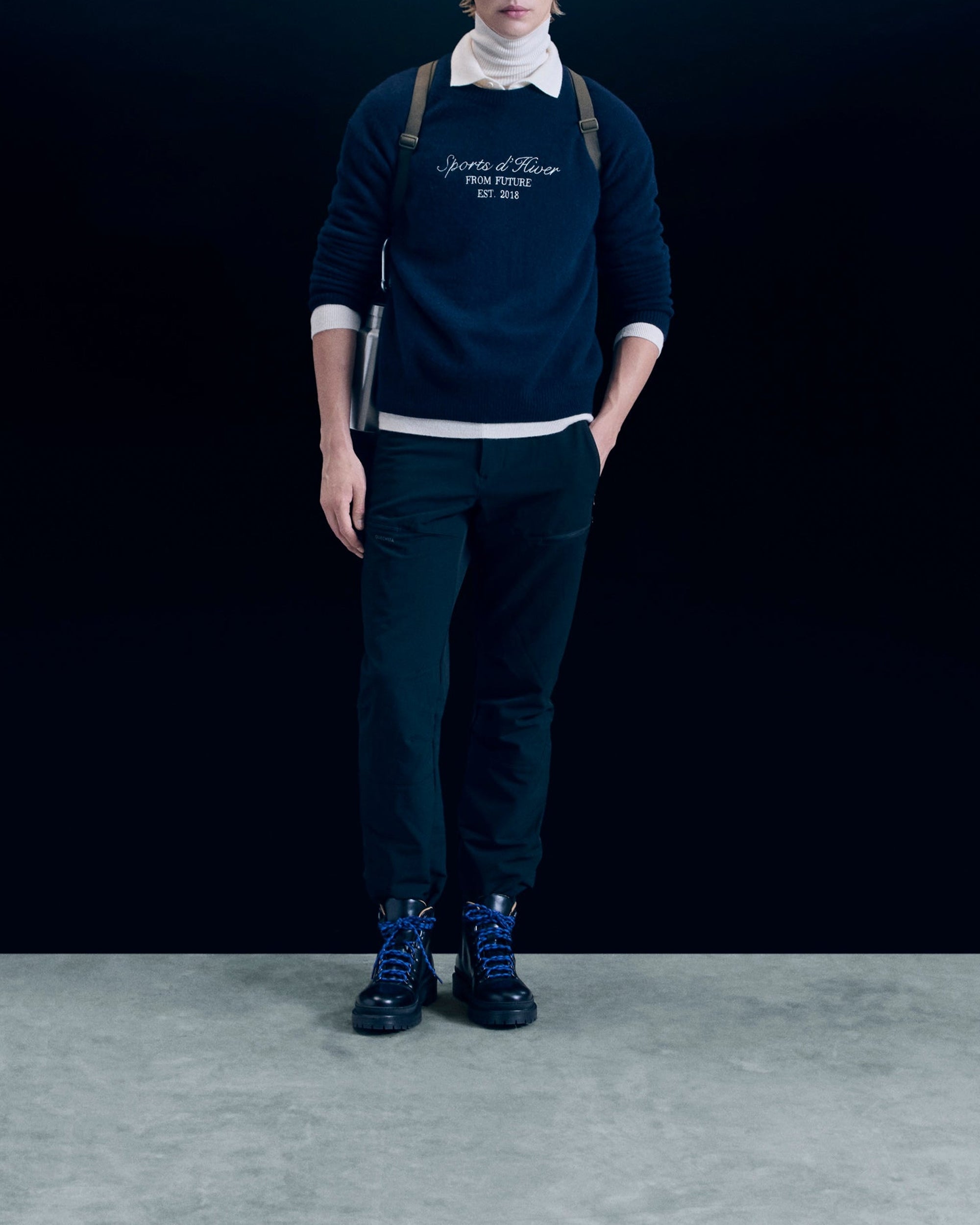 Pull à col rond en cachemire - Navy