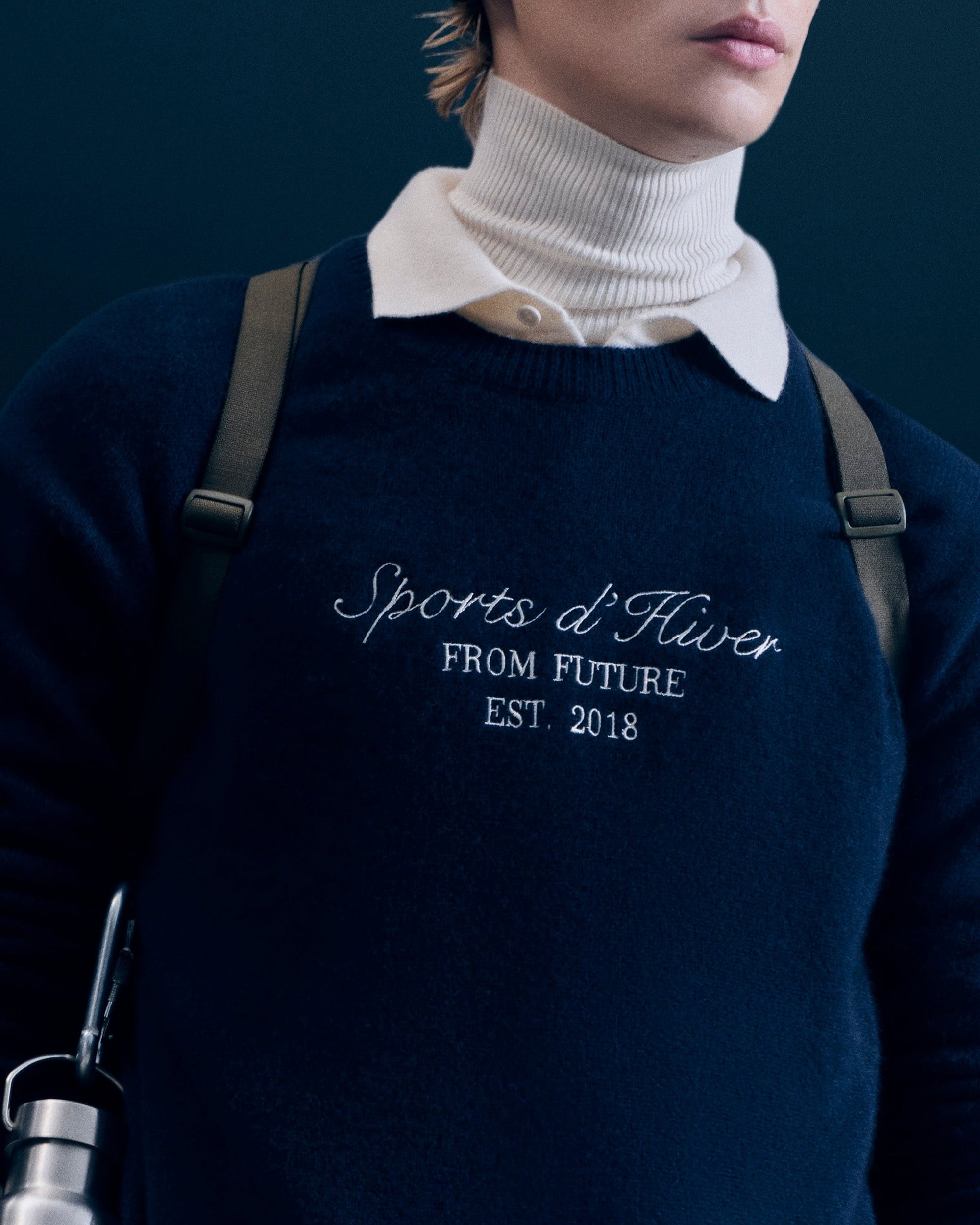 Pull à col rond en cachemire - Navy