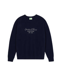Pull à col rond en cachemire - Navy