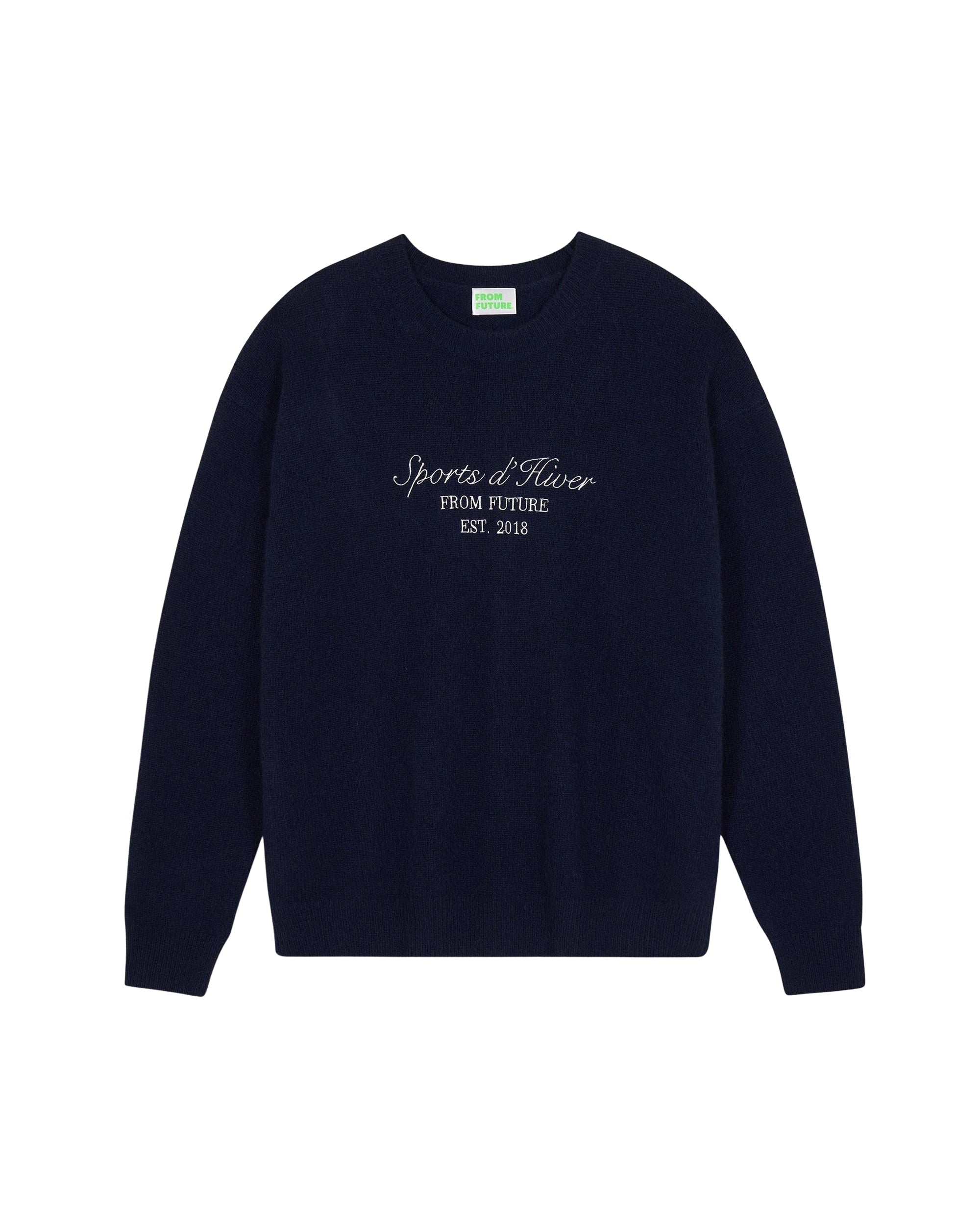 Pull à col rond en cachemire - Navy
