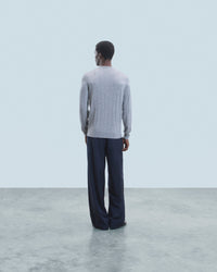 Pull à col rond en laine - Gris Chiné Foncé
