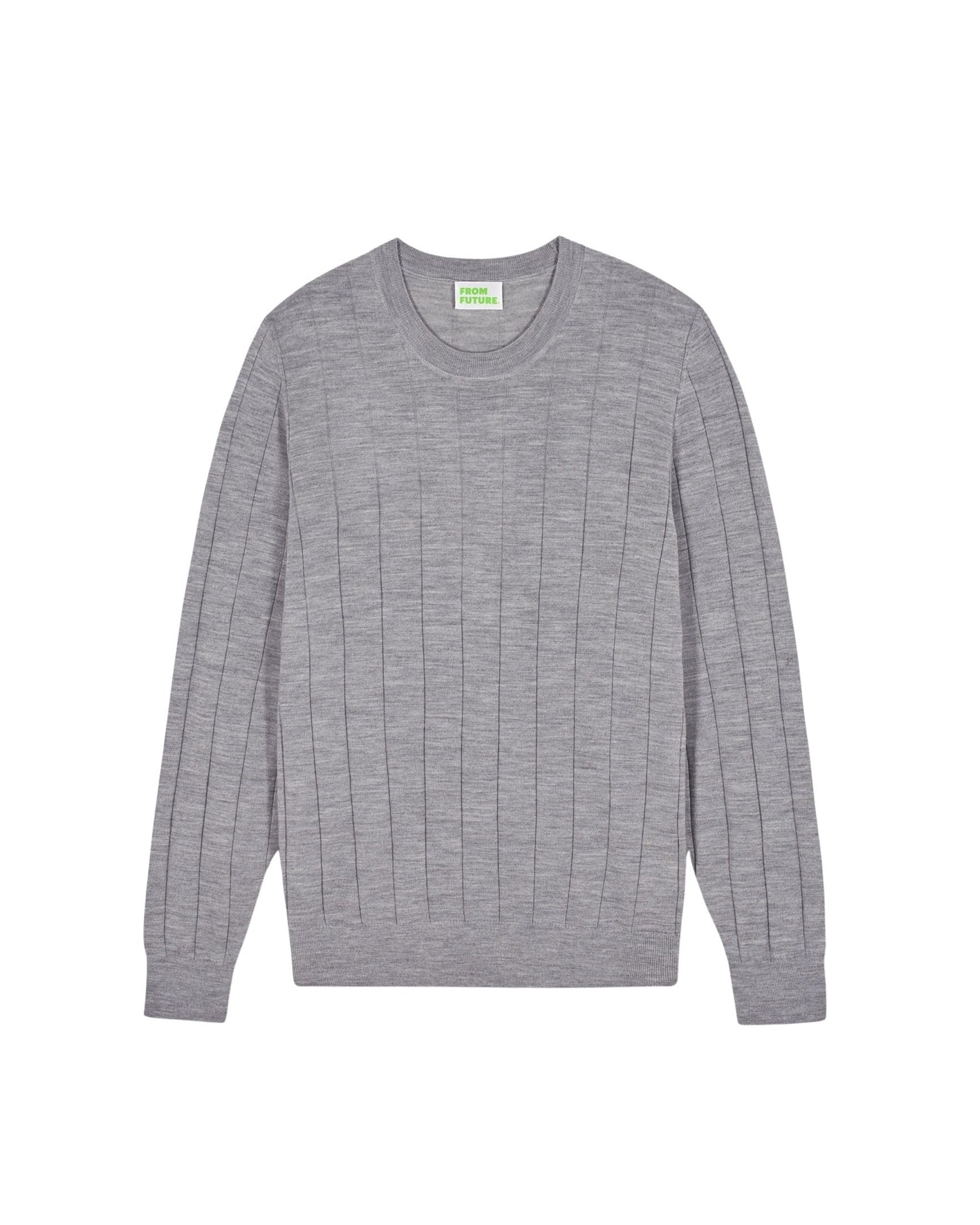 Pull à col rond en laine - Gris Chiné Foncé