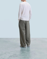 Wool round-neck jumper - Sable