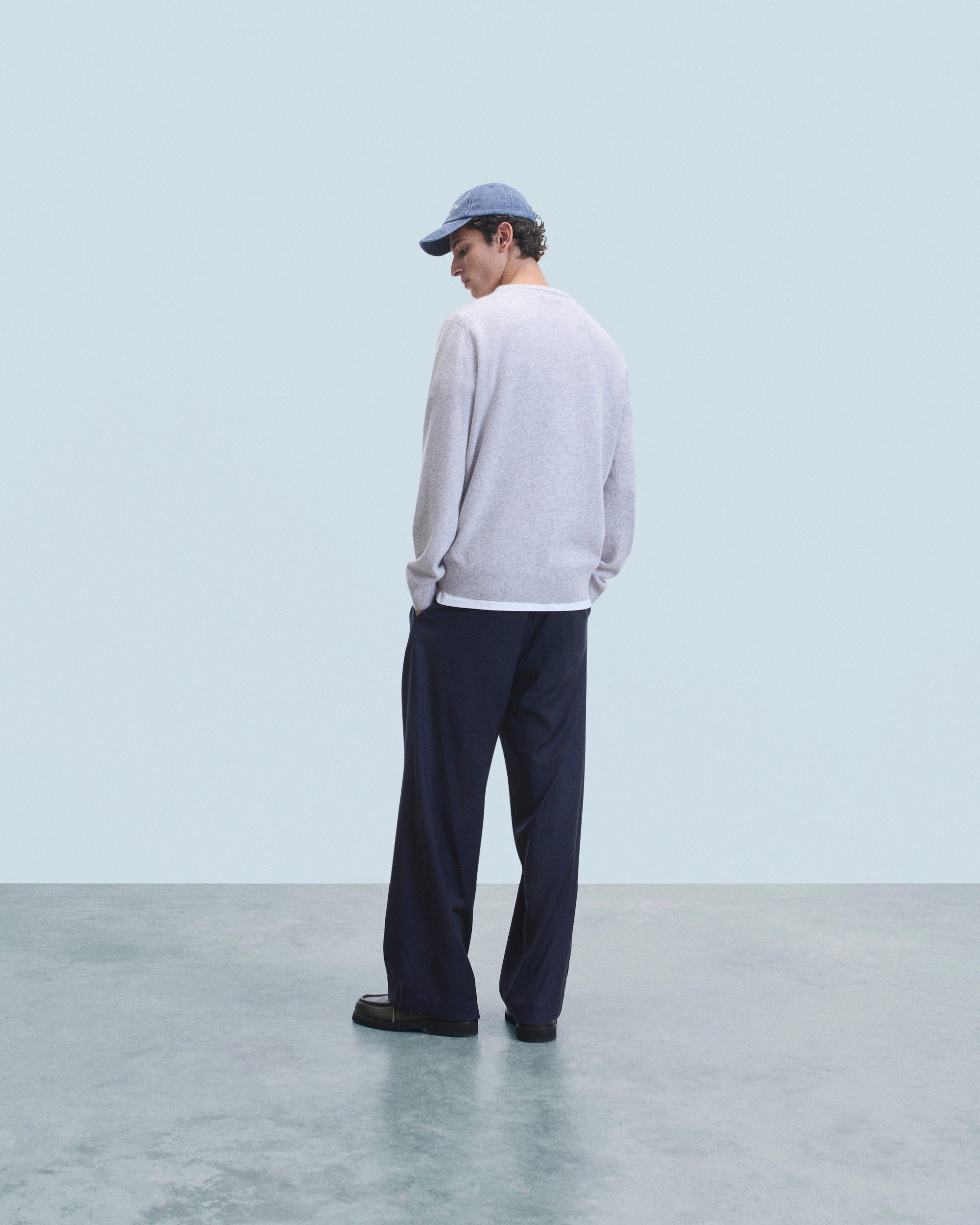 GRIS CHINE CLAIR / DJV / QTY : 3 / Pull Col Rond Future - Gris Chine Clair