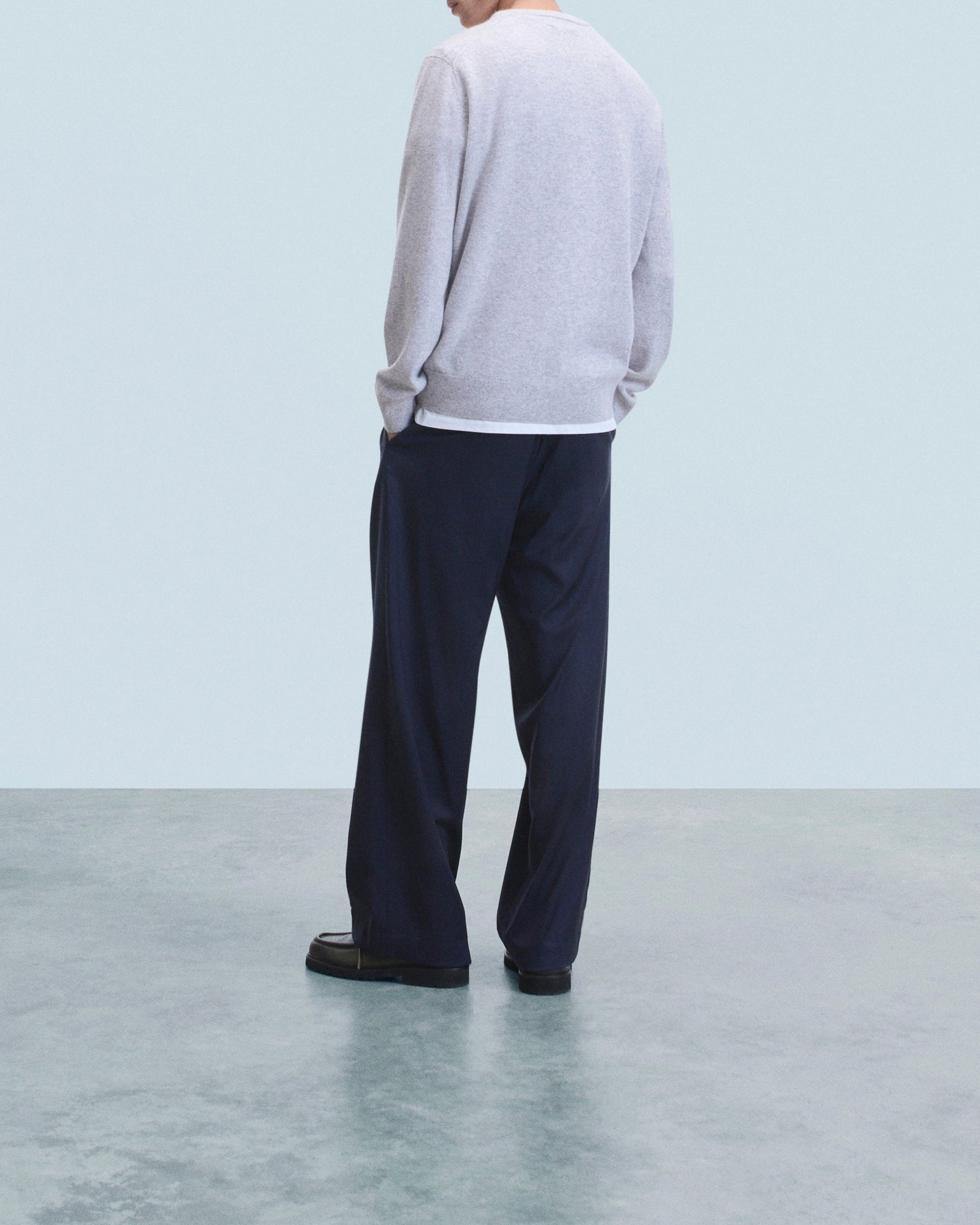Pull à col rond Future en cachemire - Gris Chiné Clair