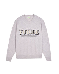 Pull à col rond Future en cachemire - Gris Chiné Clair
