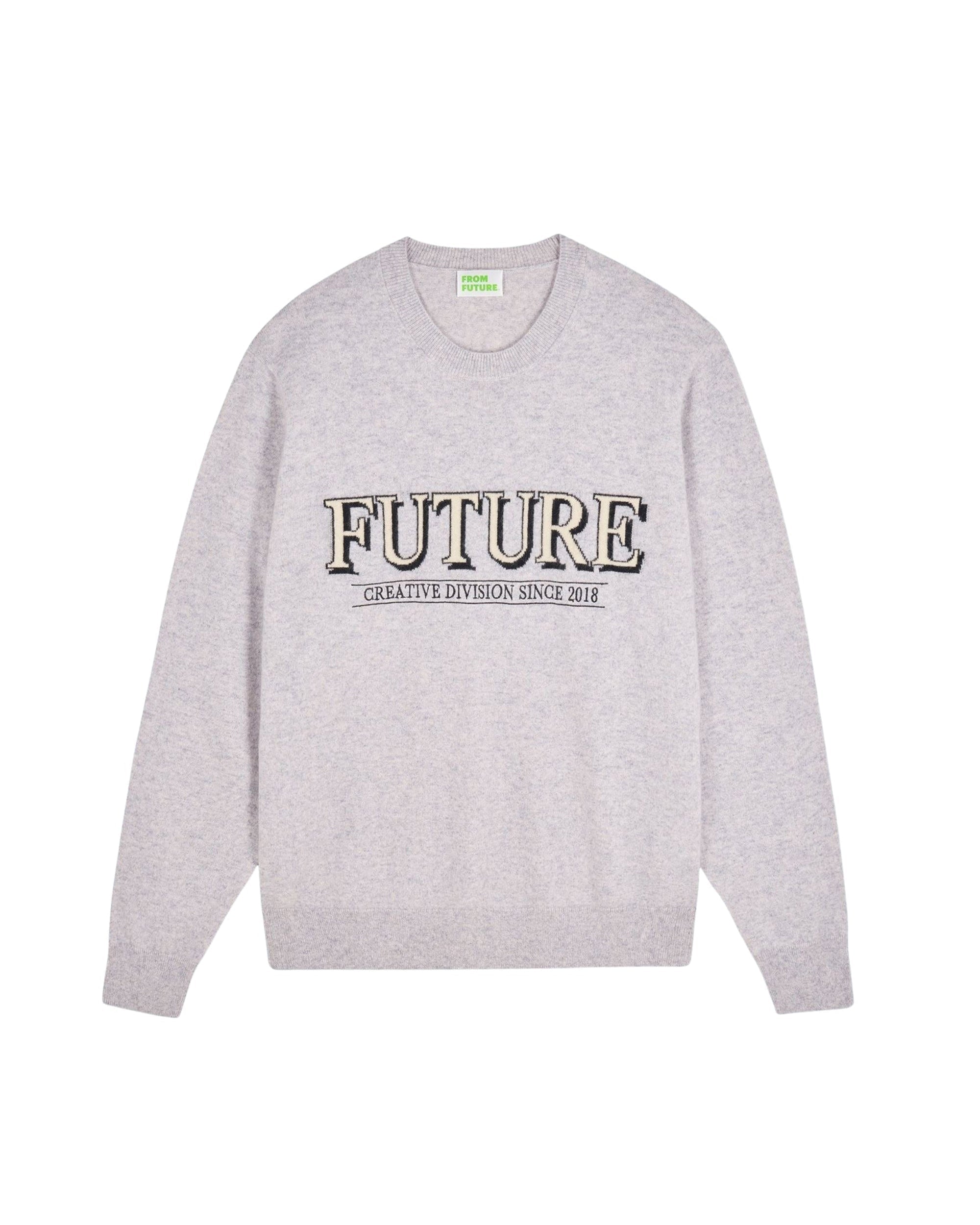 Pull à col rond Future en cachemire - Gris Chiné Clair