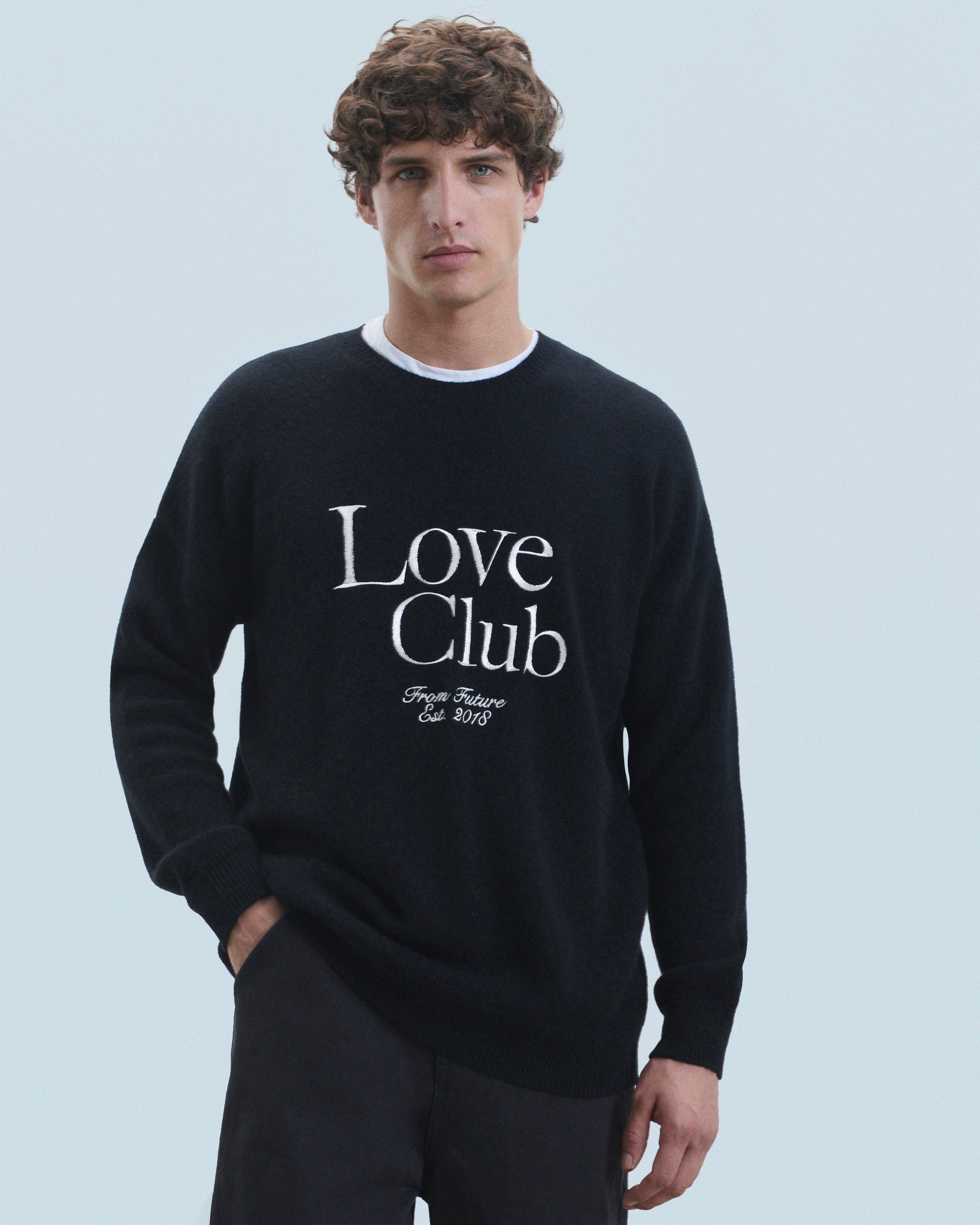 Y. ONLY PORTE / NOIR / DJV / QTY : 2 / Pull Col Rond Love Club - Noir