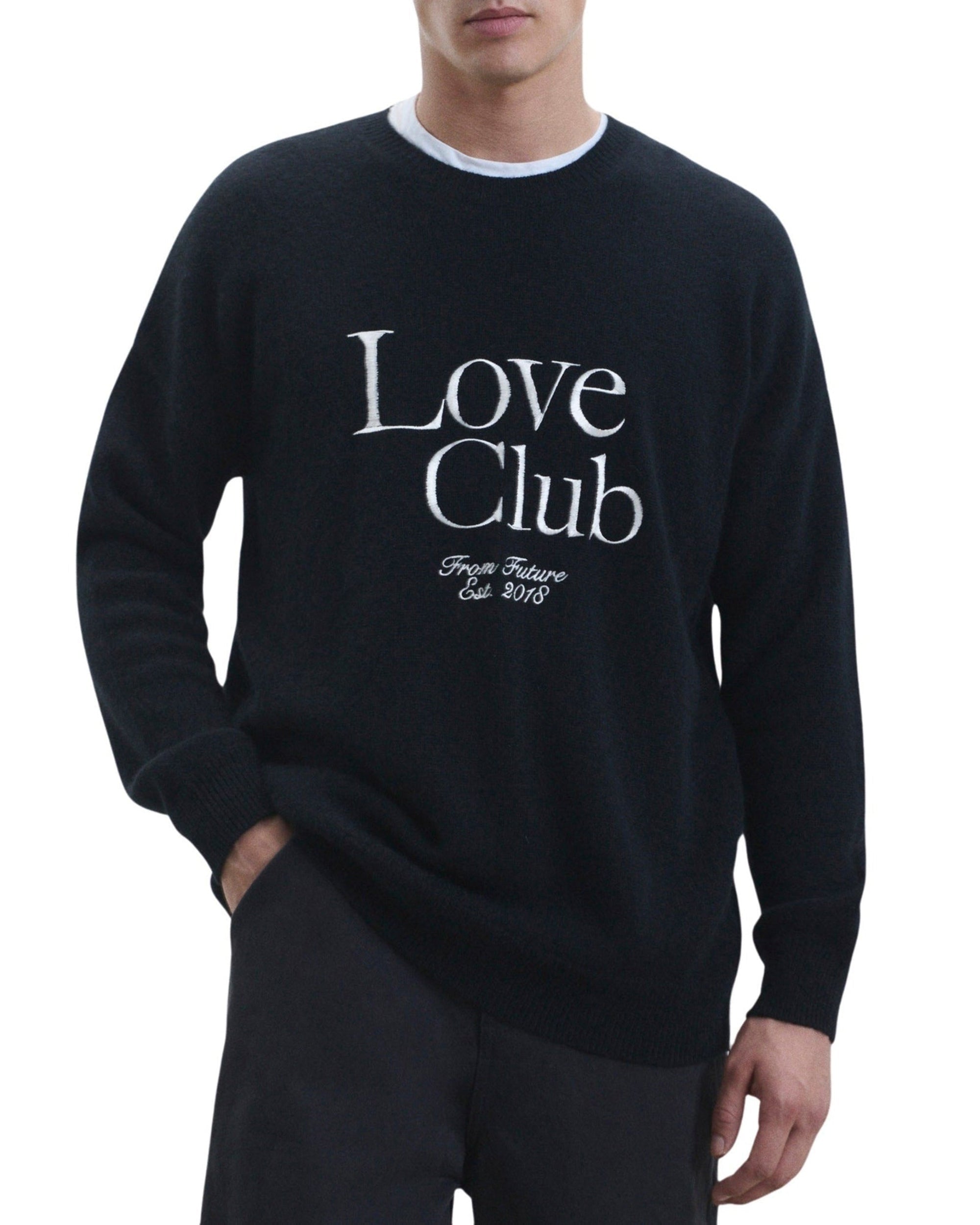Y. ONLY PORTE / NOIR / DJV / QTY : 2 / Pull Col Rond Love Club - Noir
