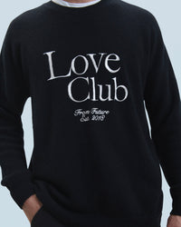 Pull à col rond Love Club en cachemire - Noir