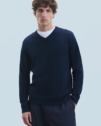 NAVY / NEW / QTY : 4 / Pull Col V Basique - Navy