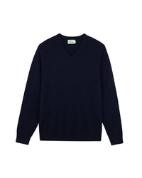 Pull à col V en cachemire - Navy