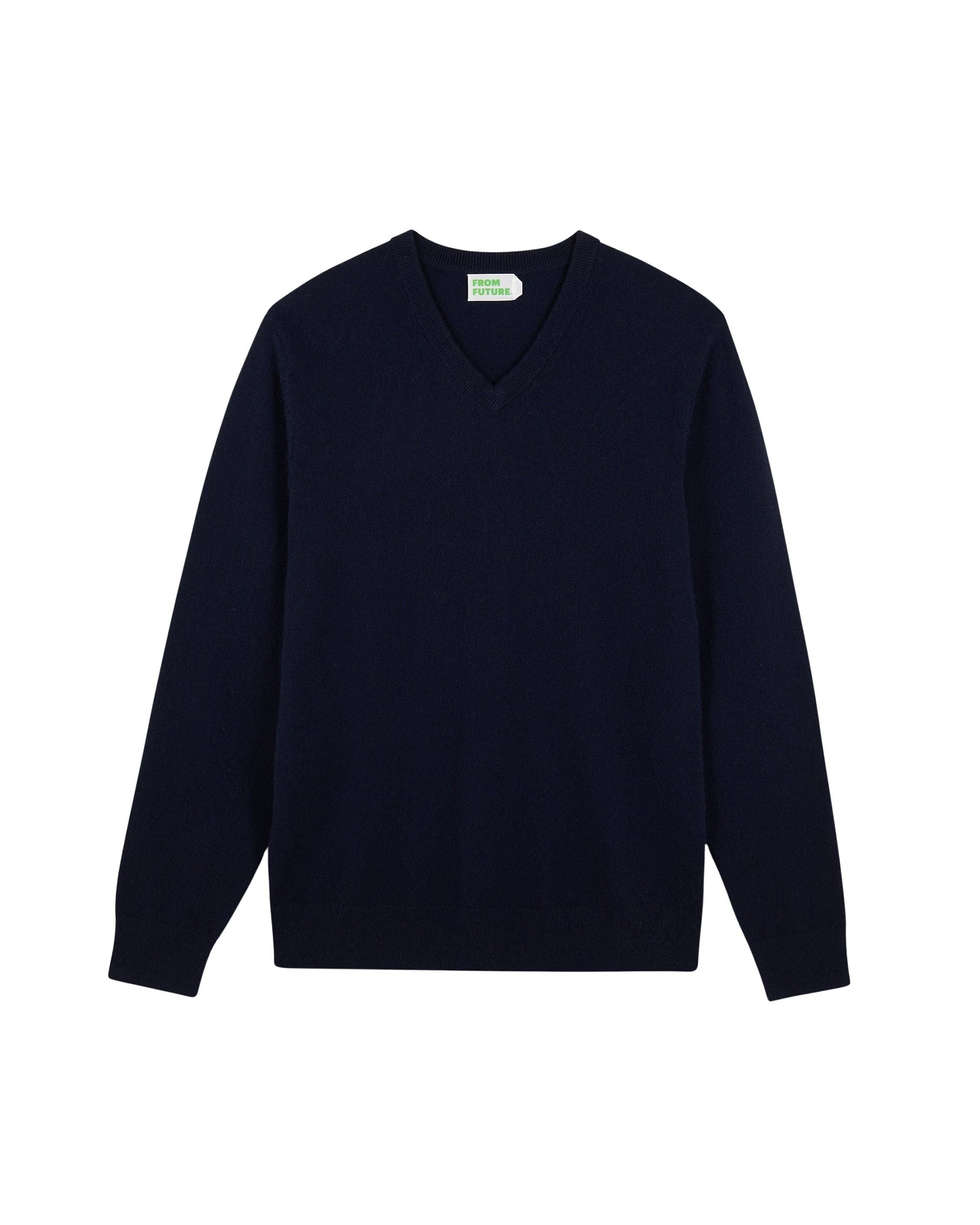 Pull à col V en cachemire - Navy