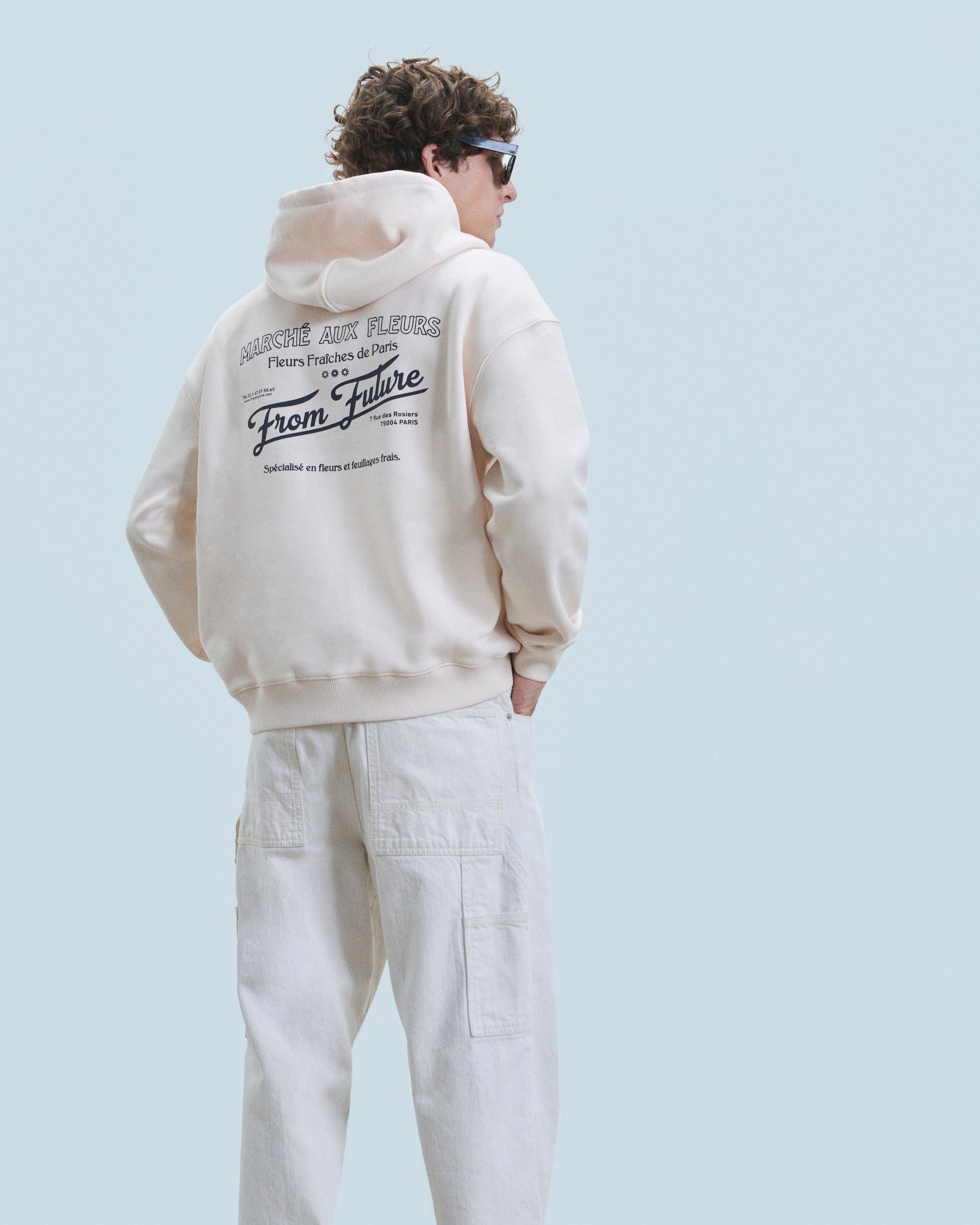 SABLE / NEW / QTY : 15 / Sweatshirt Hoodie Marché Aux Fleurs - Sable