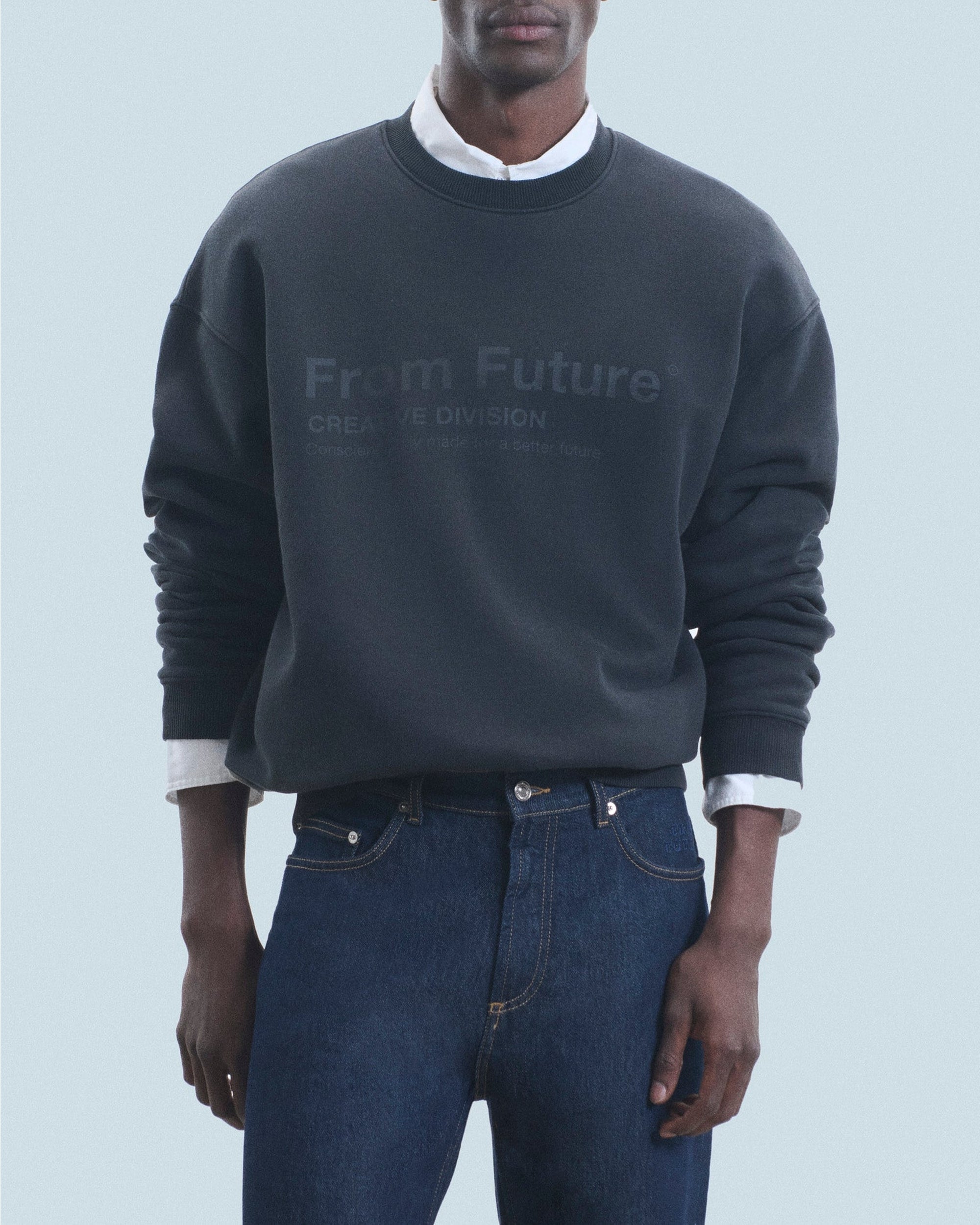 Sweatshirt à col rond - Washed Black