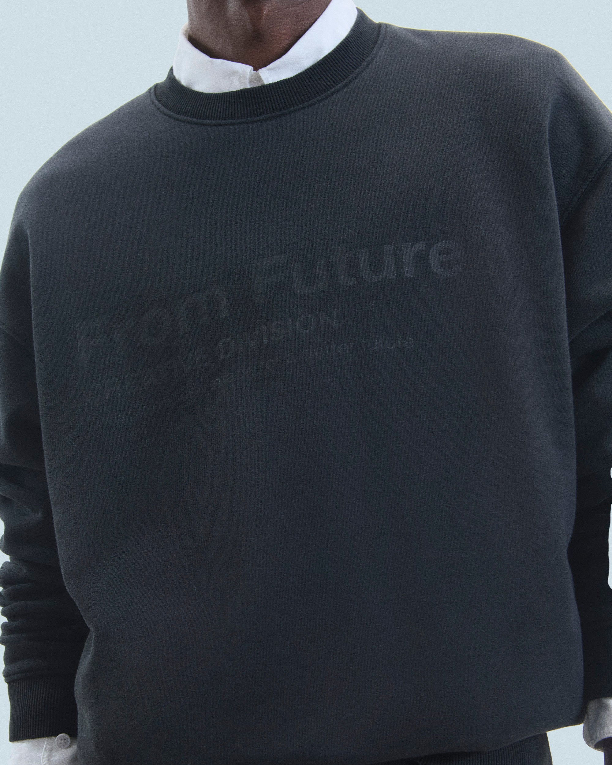 WASHED BLACK / NEW / QTY : 30 / Sweatshirt Col Rond From Future Creative Division - Washed Black