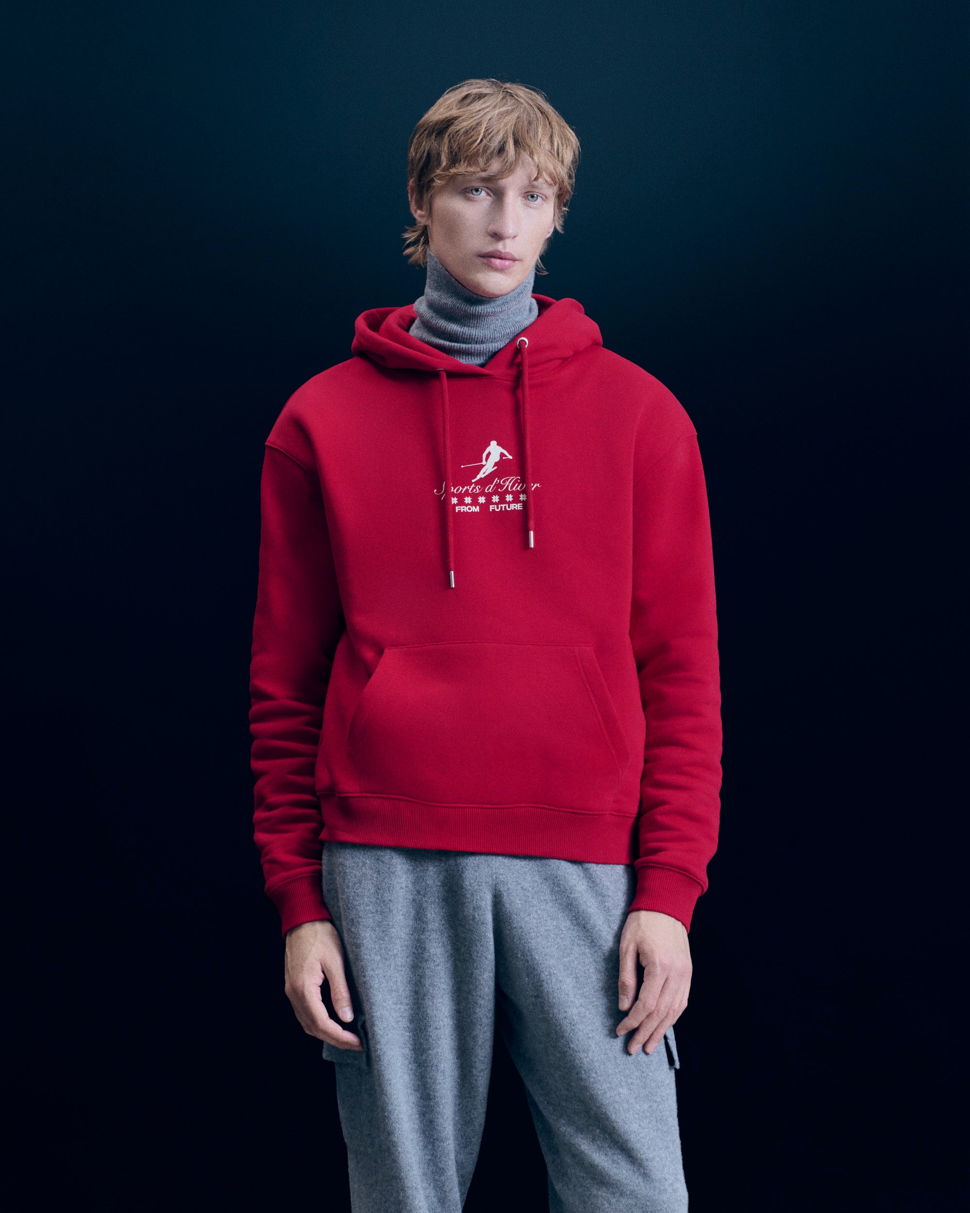 Y. ONLY PORTE / DARK RED / NEW / QTY : 57 / Sweatshirt Hoodie Ski Club - Dark Red