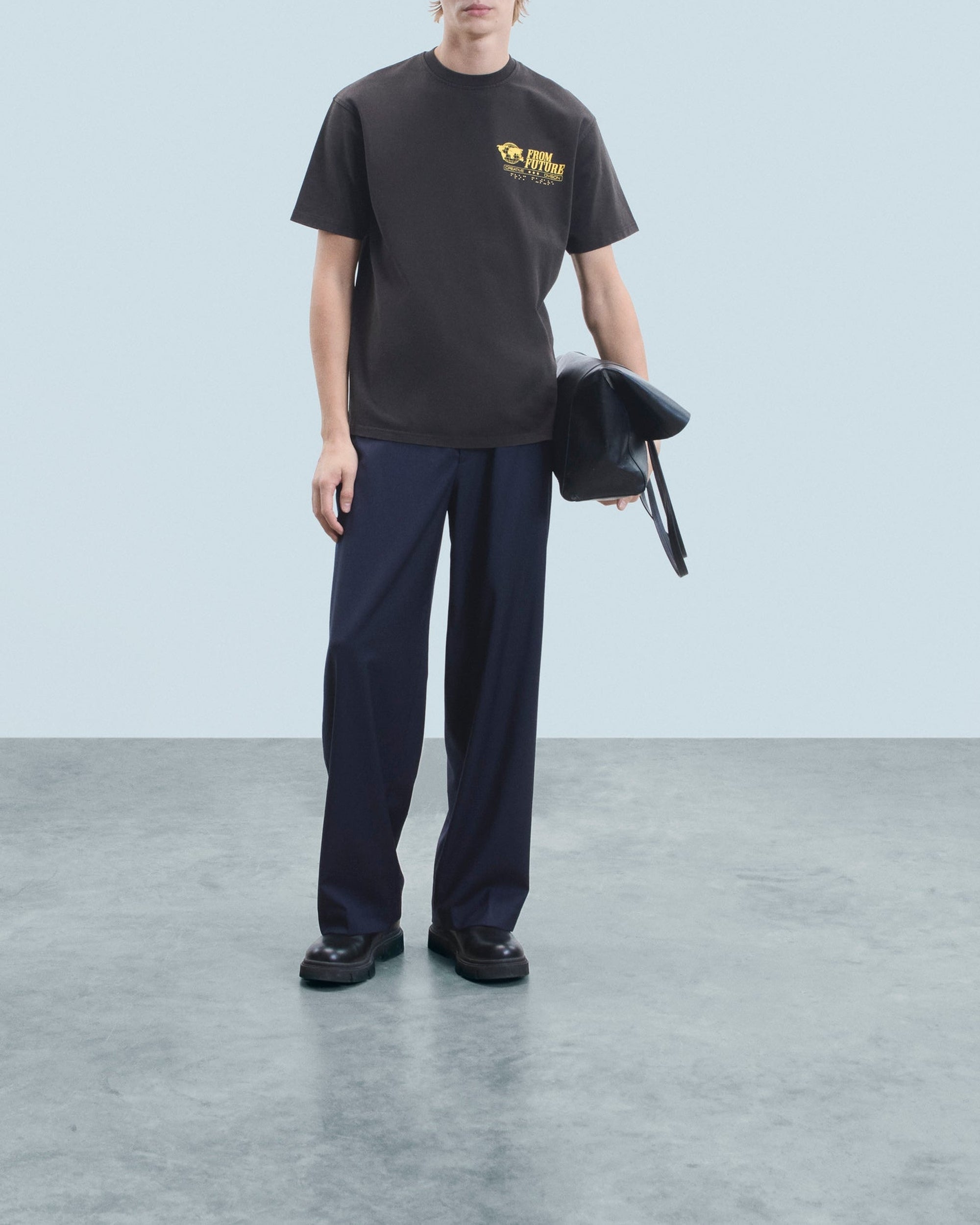 T-shirt à col rond - Washed Black