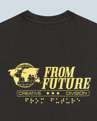 Y. ONLY PORTE / WASHED BLACK / NEW / QTY : 23 / T-shirt Col Rond Manches Courtes From Future Ups - Washed Black