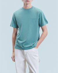 T-shirt à col rond - Washed Green Amande