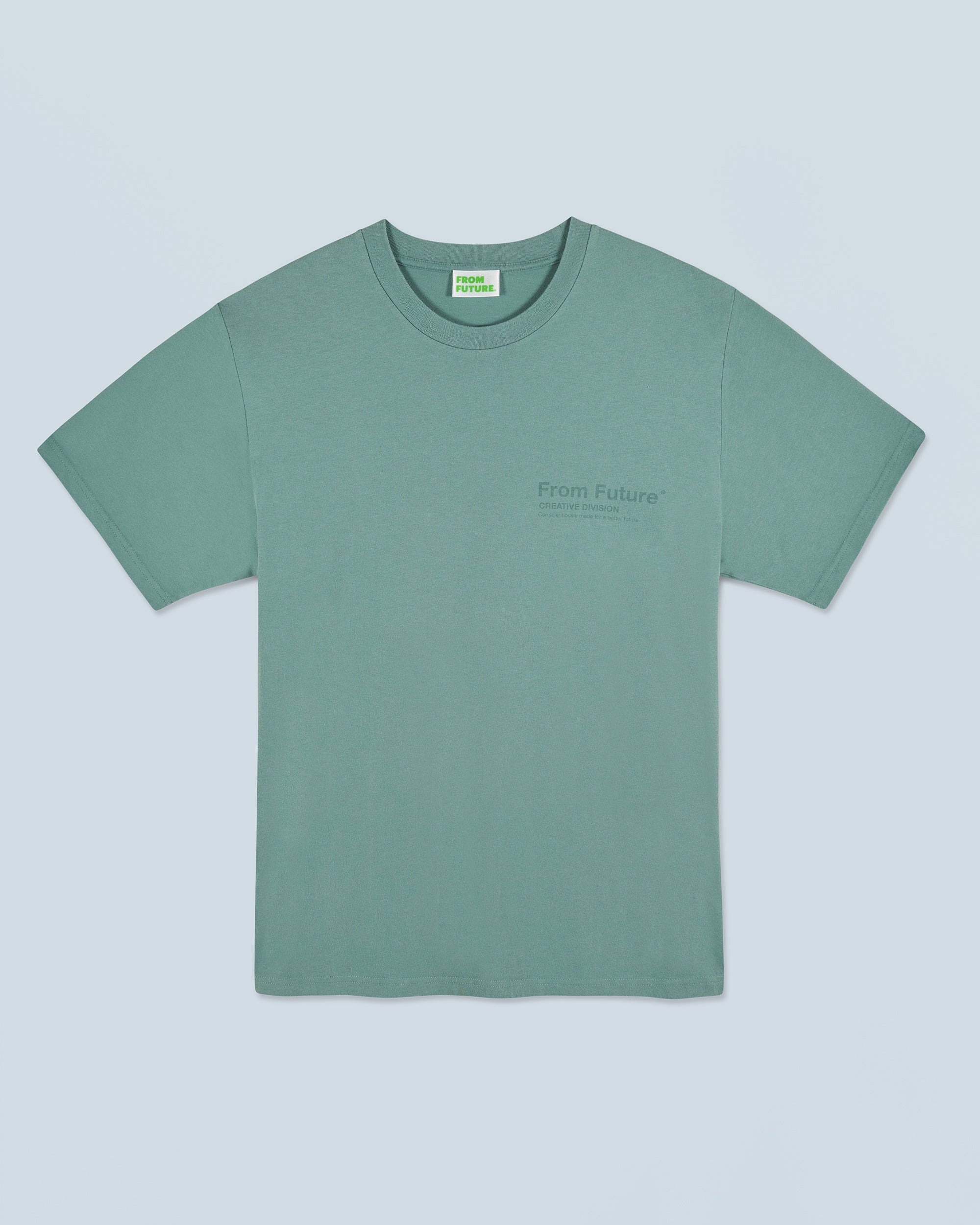 WASHED GREEN AMANDE / NEW / QTY : 20 / T-shirt Col Rond From Future Creative Division - Washed Green Amande