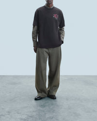 T-shirt à col rond - Washed Black