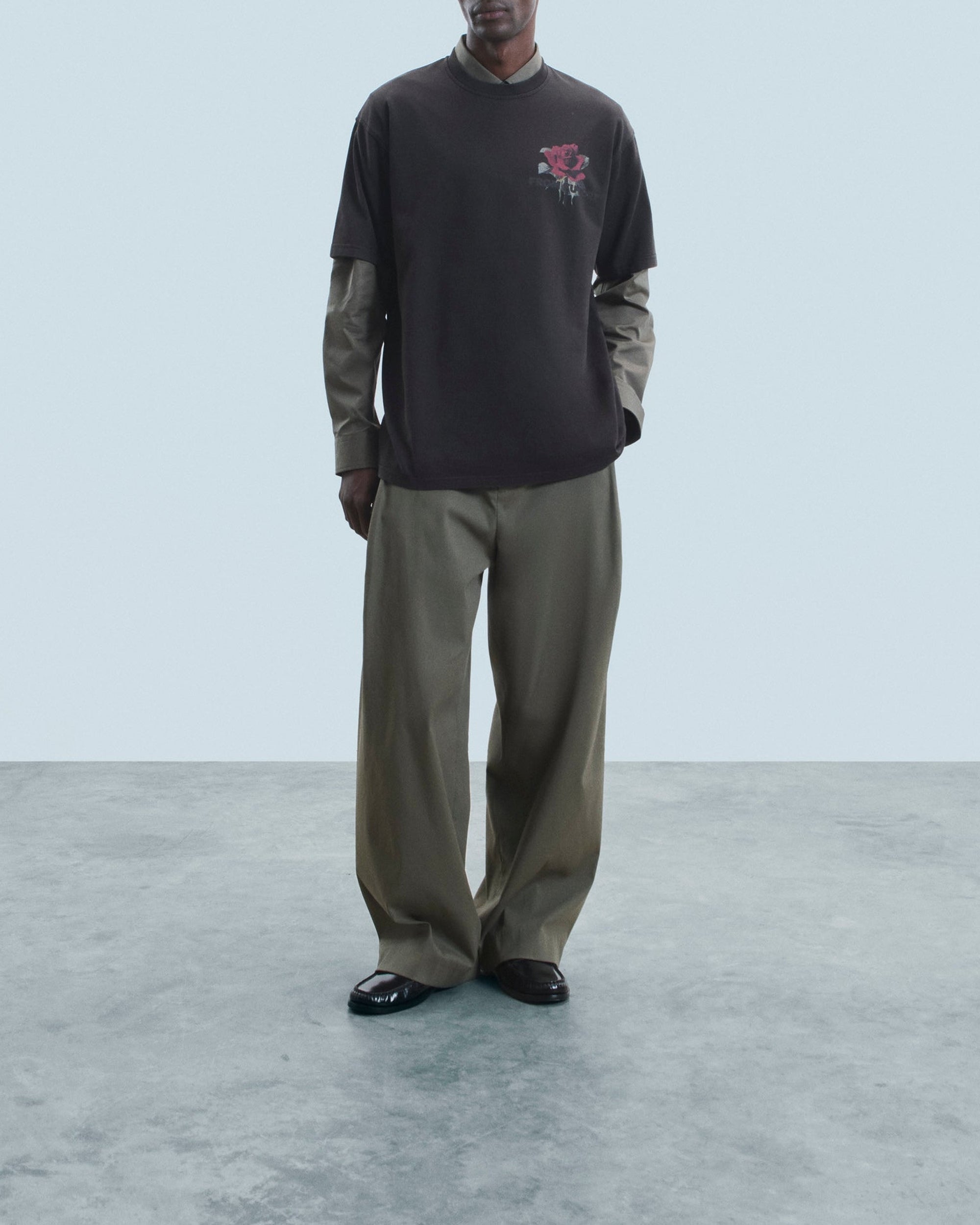 T-shirt à col rond - Washed Black