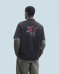 T-shirt à col rond - Washed Black