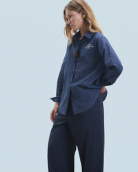 BLEU FONCE RAYE / NEW / QTY : 23 / Chemise Manches Longues - Bleu Fonce Raye