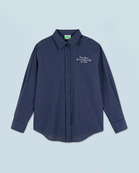 BLEU FONCE RAYE / NEW / QTY : 23 / Chemise Manches Longues - Bleu Fonce Raye