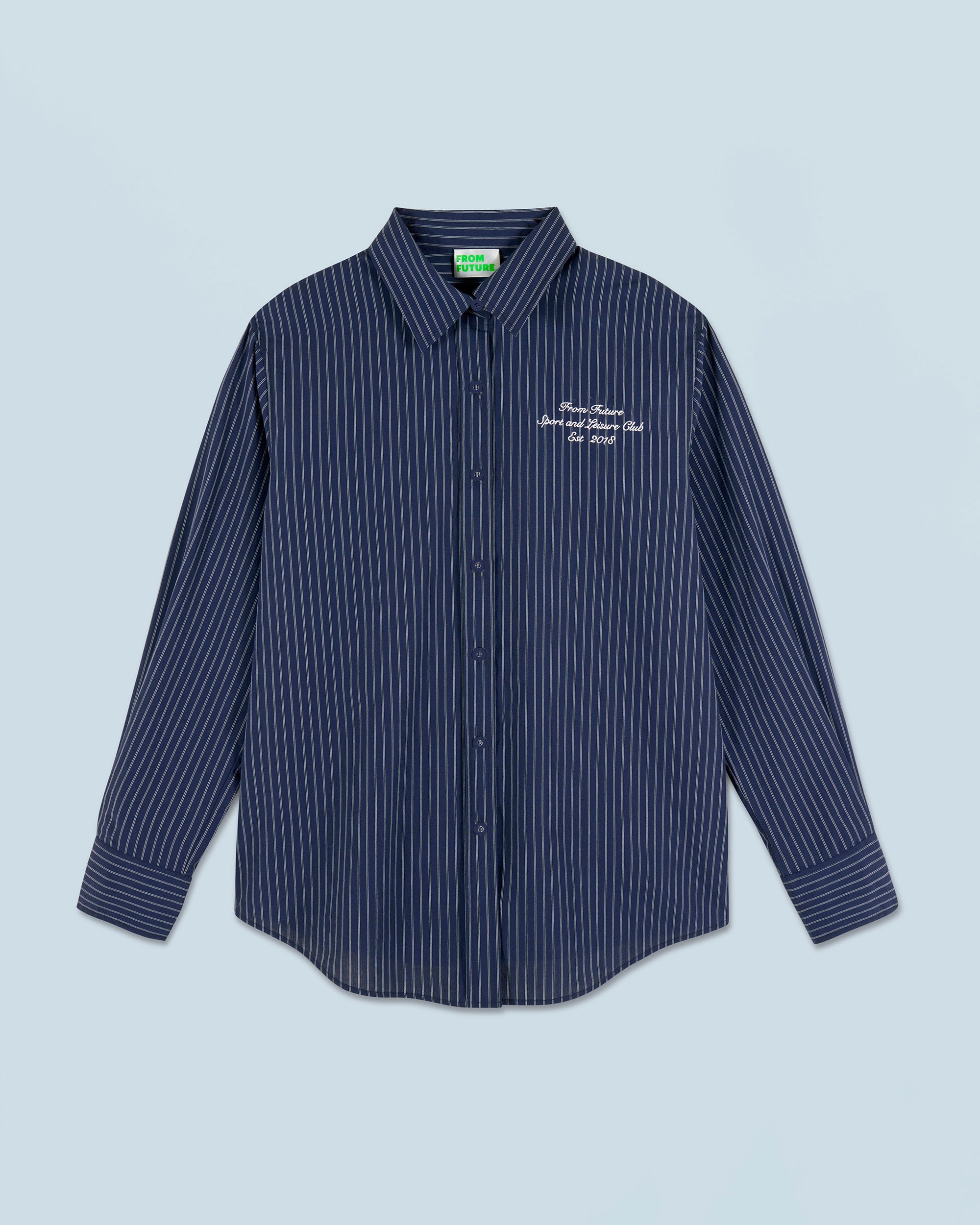 BLEU FONCE RAYE / NEW / QTY : 23 / Chemise Manches Longues - Bleu Fonce Raye