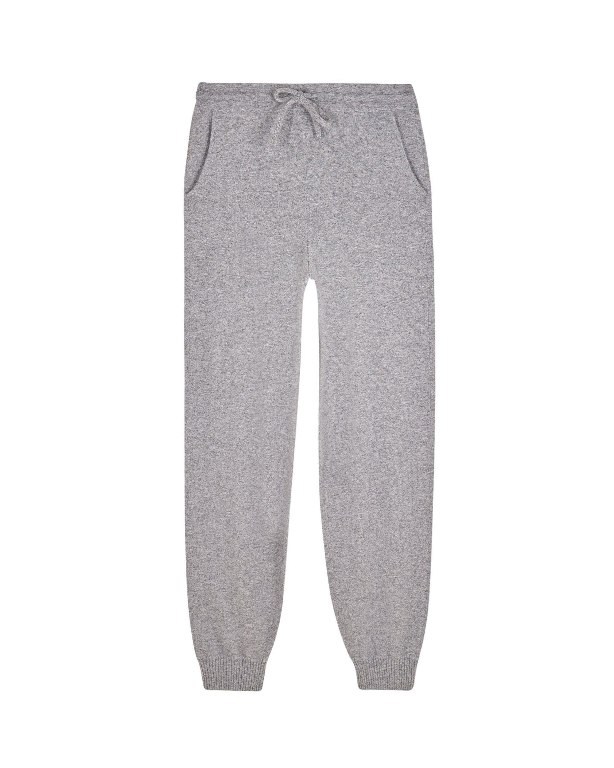 Pantalon de jogging droit en cachemire - Gris Chiné Foncé