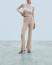 Wide-leg cashmere jogging trousers - Beige
