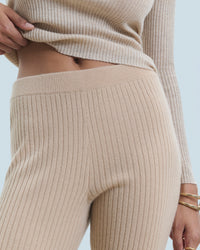 Wide-leg cashmere jogging trousers - Beige