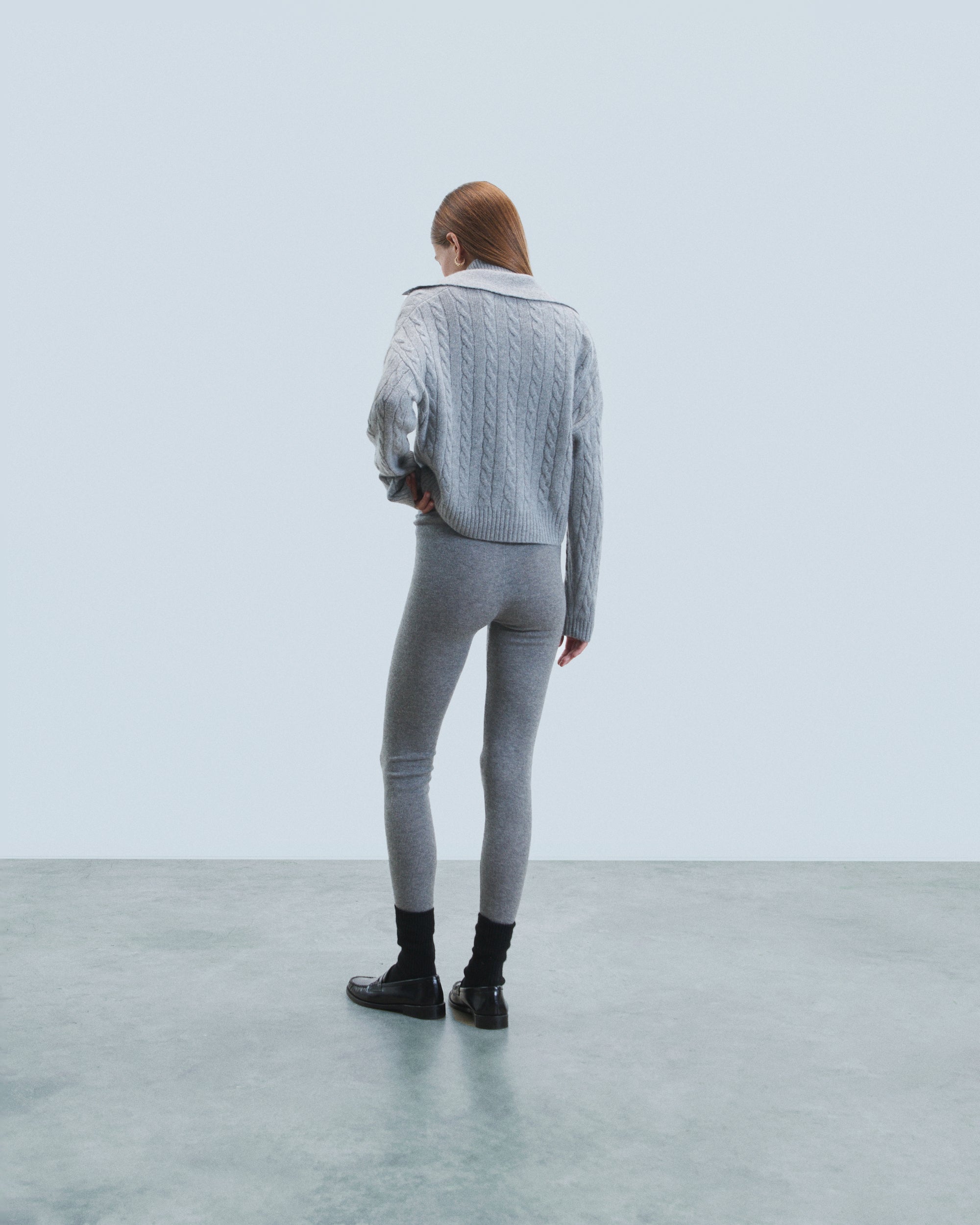 Pantalon de jogging en cachemire - Gris Chiné Foncé