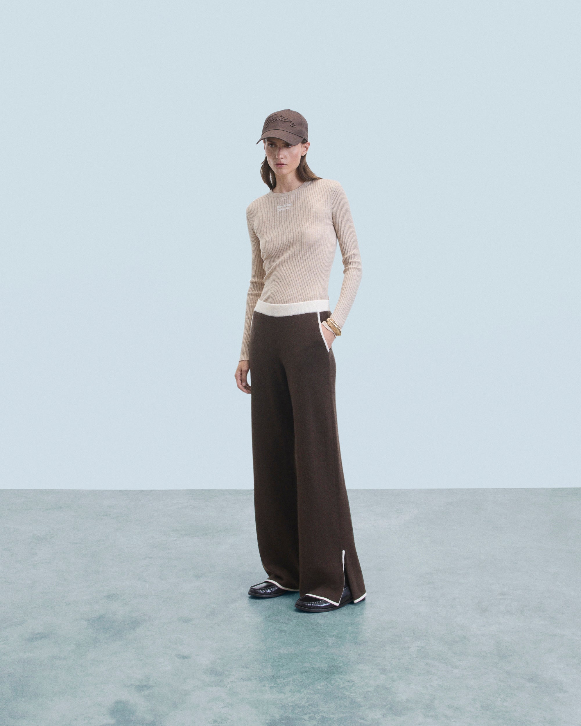 CHOCOLAT / NEW / QTY : 7 / Jogging Large Bicolore - Chocolat