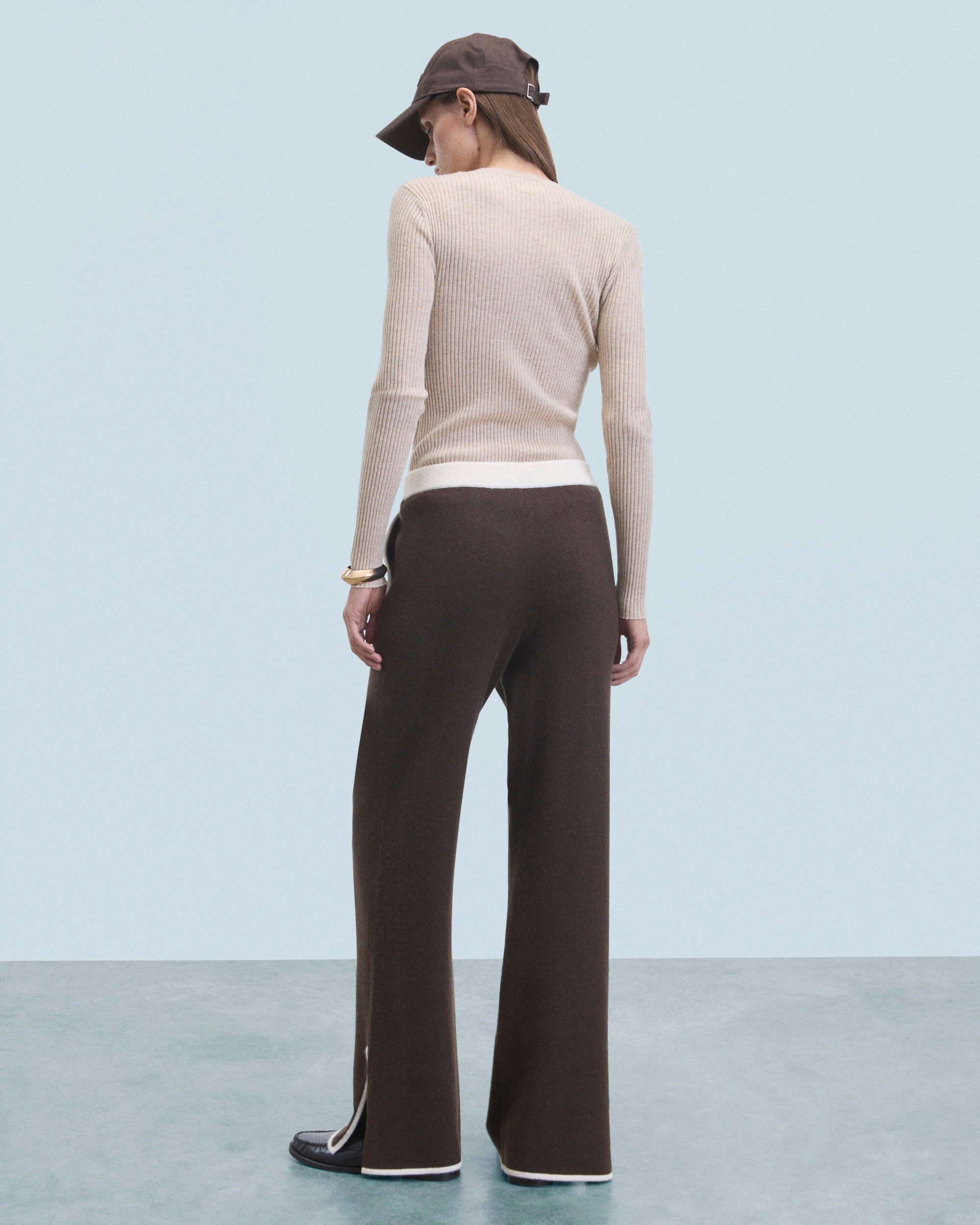 CHOCOLAT / NEW / QTY : 7 / Jogging Large Bicolore - Chocolat