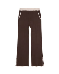 Pantalon de jogging large bicolore en cachemire - Chocolat