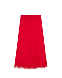 Silk midi skirt - Hot Red