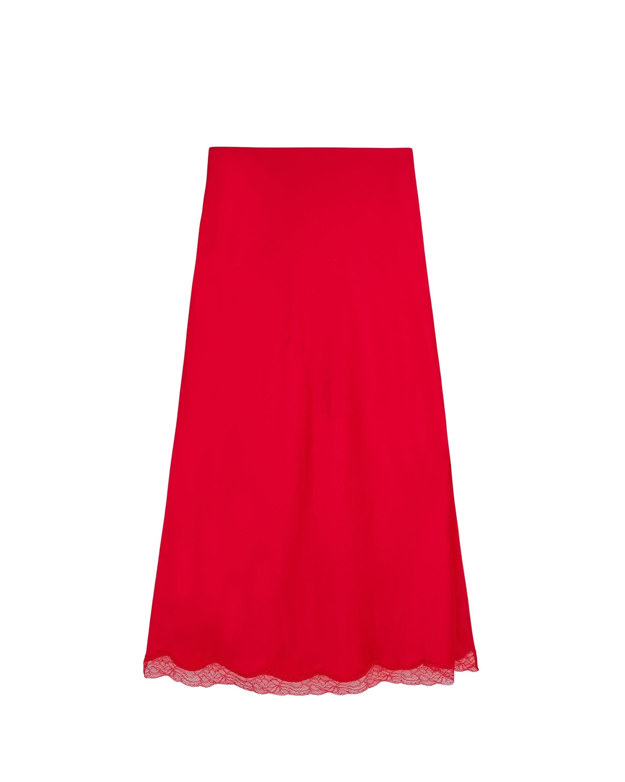Silk midi skirt - Hot Red