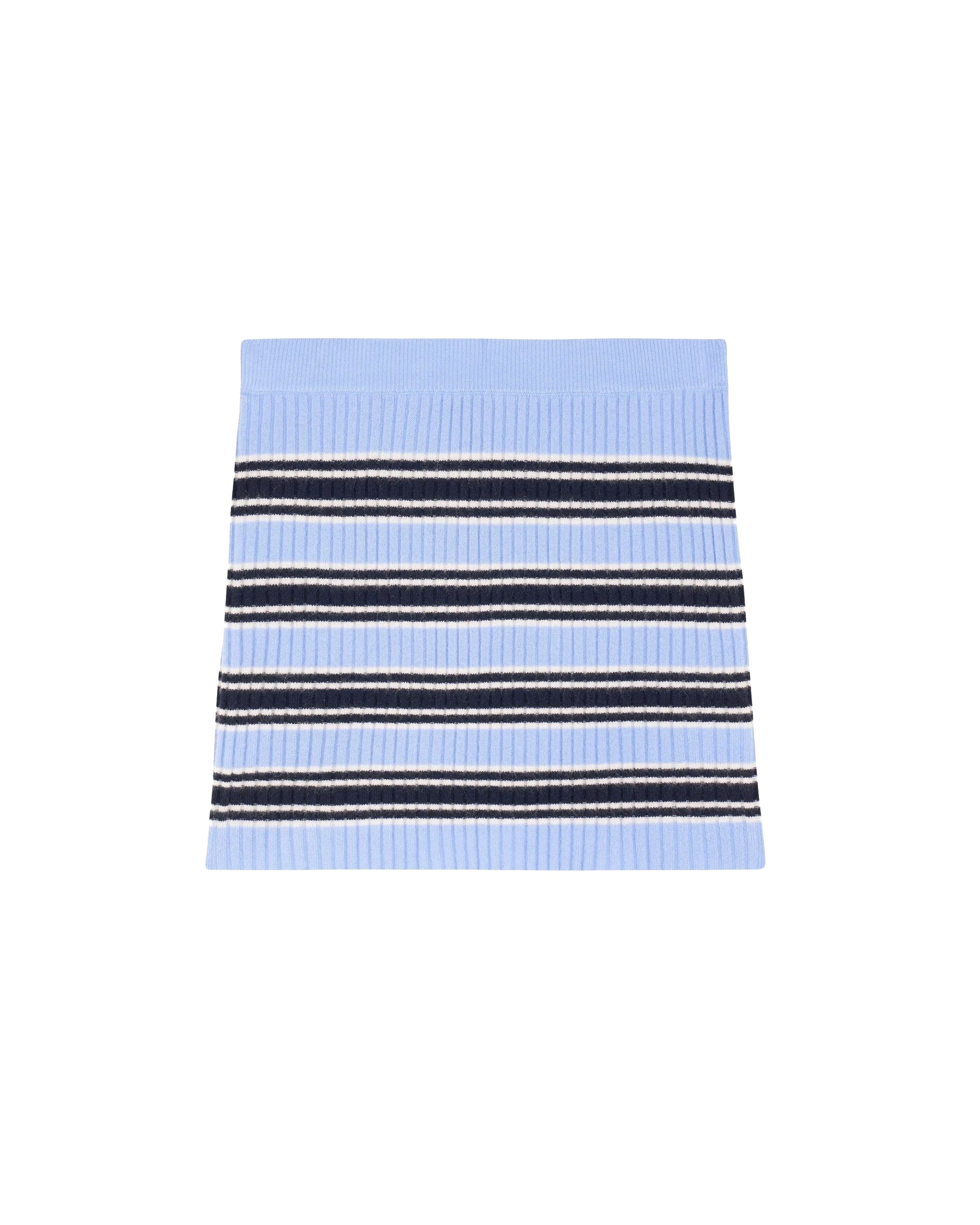 Mini jupe rayée en cachemire - Fairy Blue