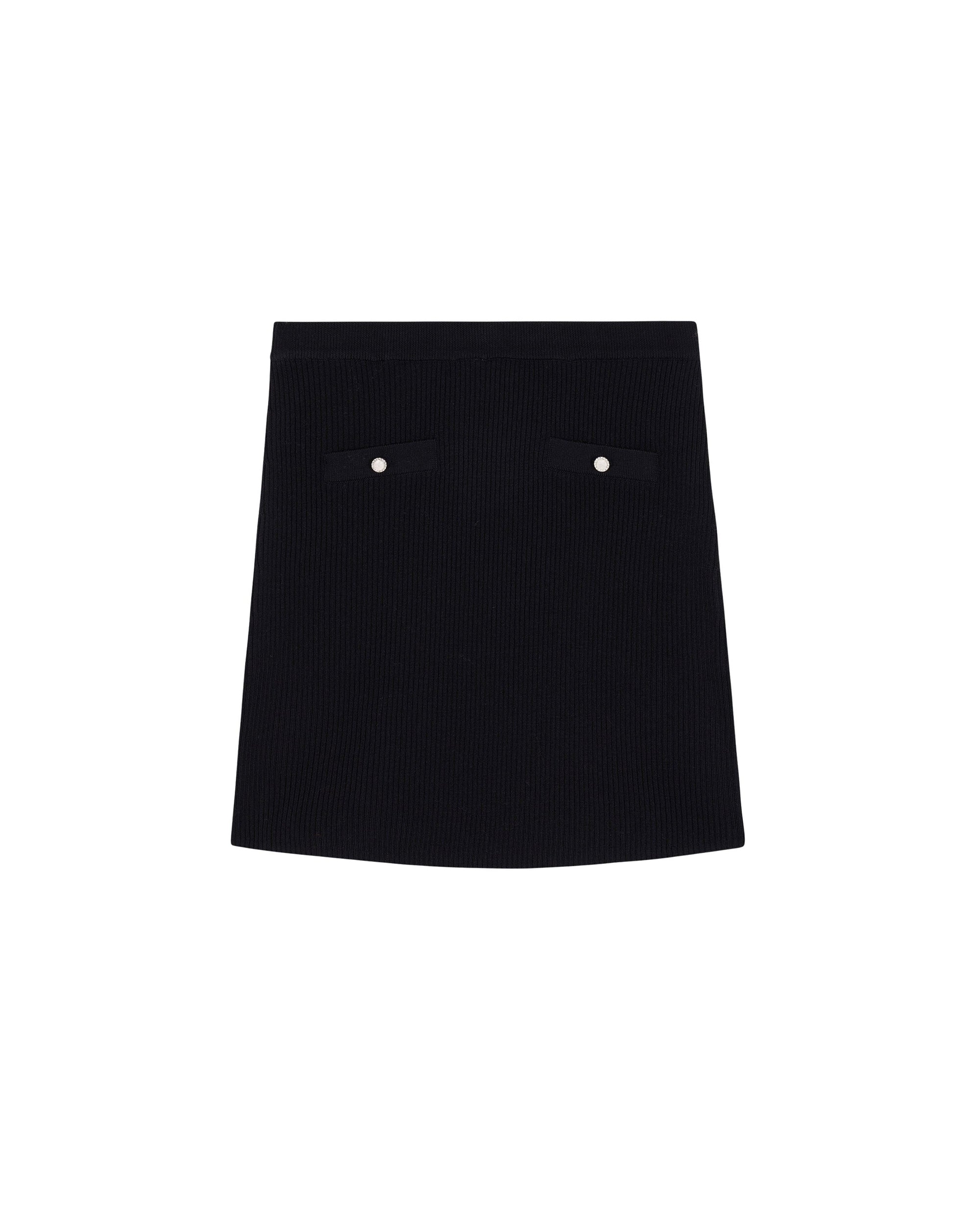 Jupe courte en laine - Noir