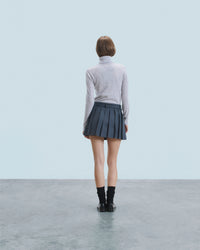 Jupe tailoring en laine - Rayures Gris
