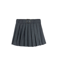 Jupe tailoring en laine - Rayures Gris