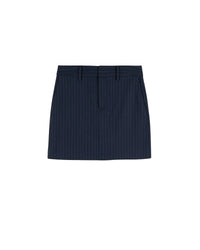 Jupe tailoring en laine - Rayures Navy