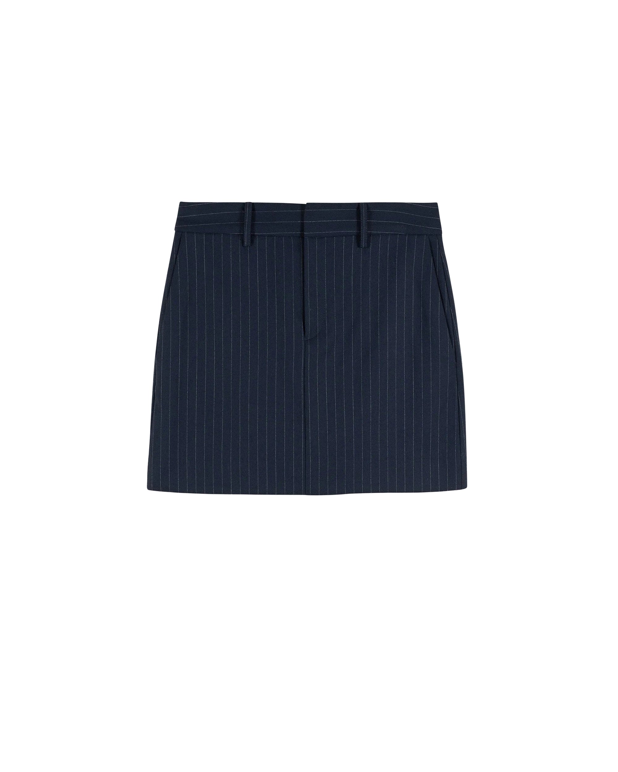 Jupe tailoring en laine - Rayures Navy