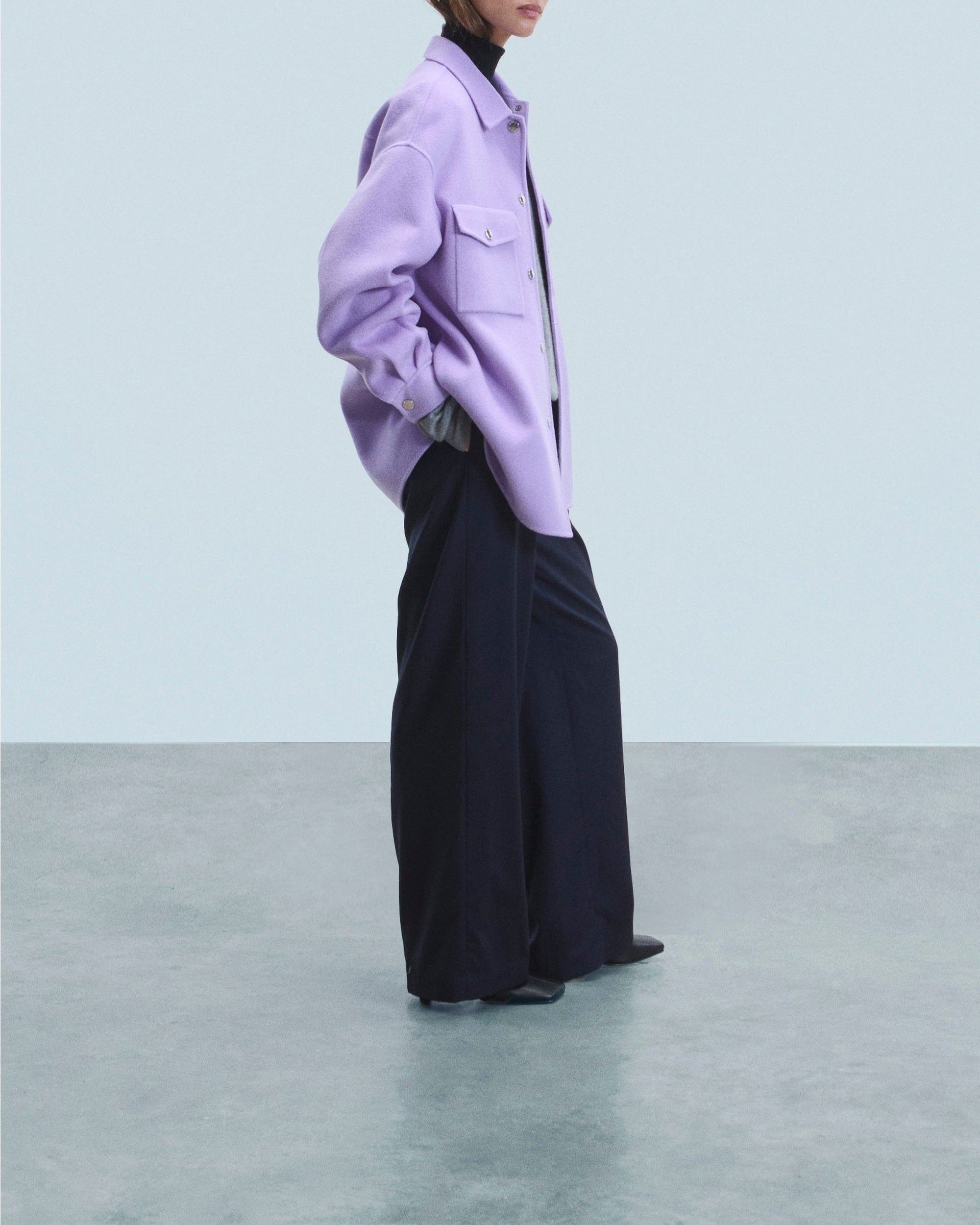 Manteau court en laine - Magic Lilac
